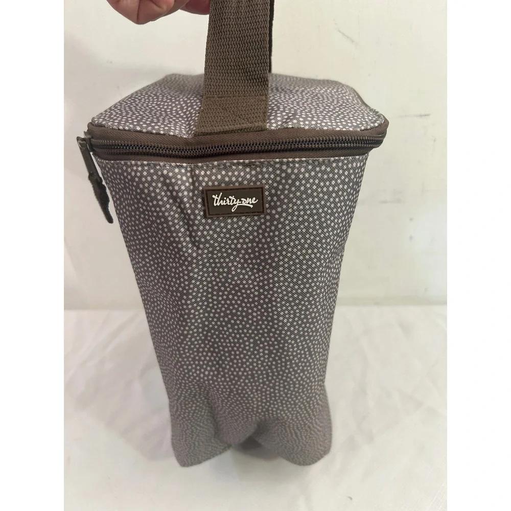 Thirty-One Insulated Thermal Lunch Bag Large Taupe Dot Polka Dot Women